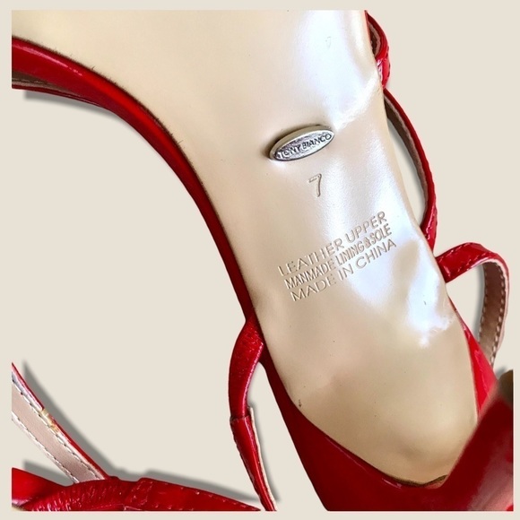 Revolve Tony Bianco Selena Heel Red Patent Leather Strappy Square Toe Stilettos - Picture 14 of 16